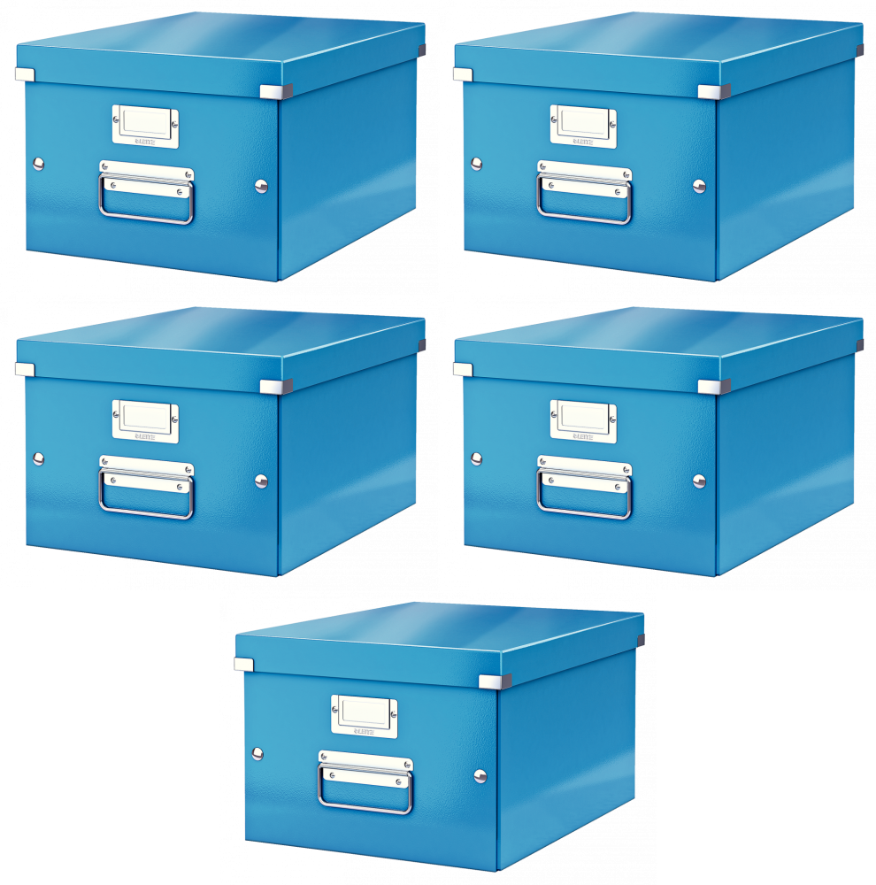 5x Pudło uniwersalne Leitz Click&Store Wow, A4, niebieski