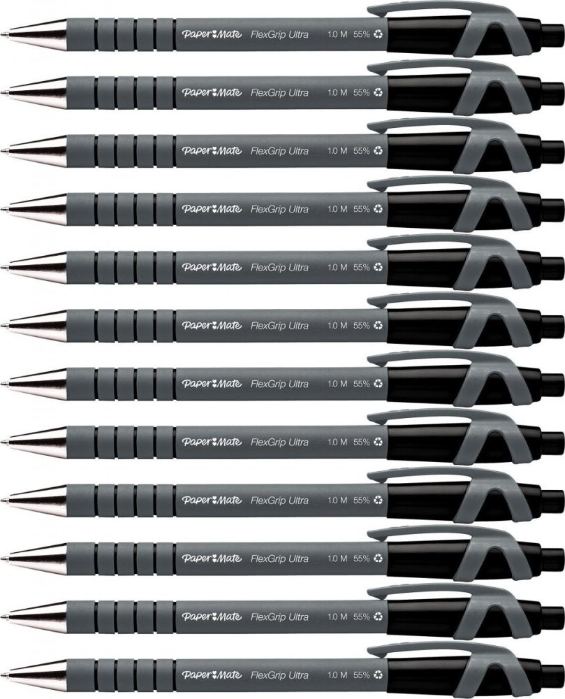 12x Długopis automatyczny Paper Mate, FlexGrip RT, 0.4mm, czarny