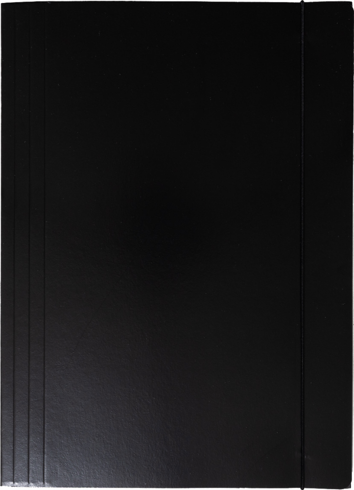 Teczka kartonowa z gumką Barbara, lakierowana, A4, 400g, czarny