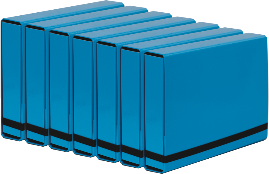 7x Teczka kartonowa z gumką VauPe Box Caribic, A4, 50mm, niebieski