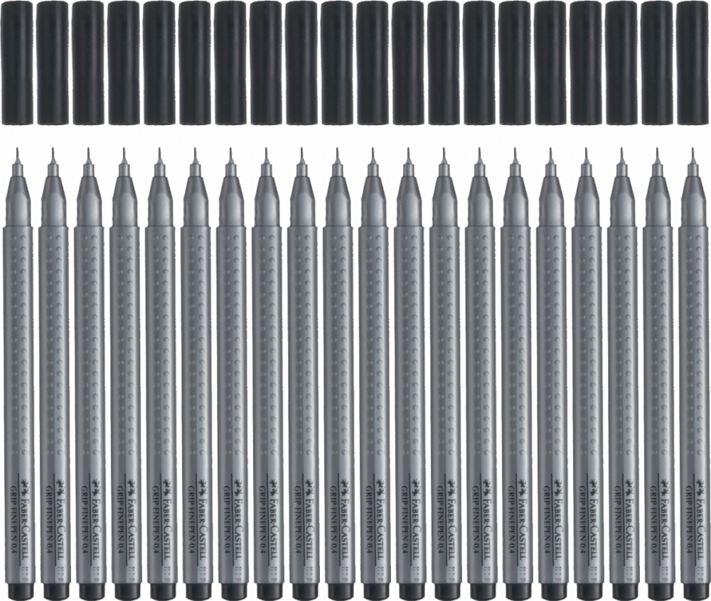 20x Cienkopis Faber-Castell, Grip, 0.4mm, czarny