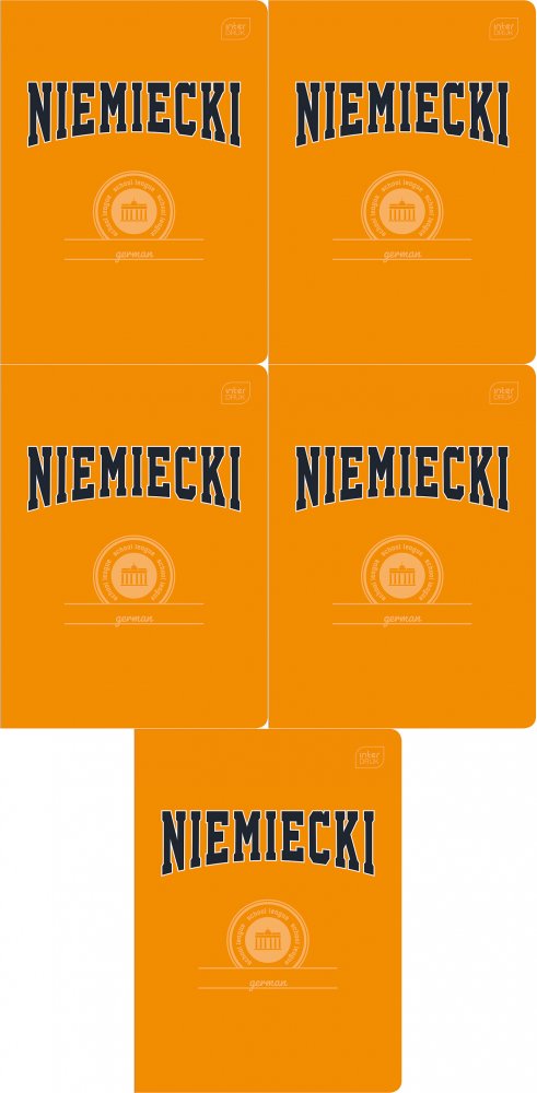 5x Zeszyt przedmiotowy w kratkę Interdruk Język Niemiecki, A5, 60 kartek