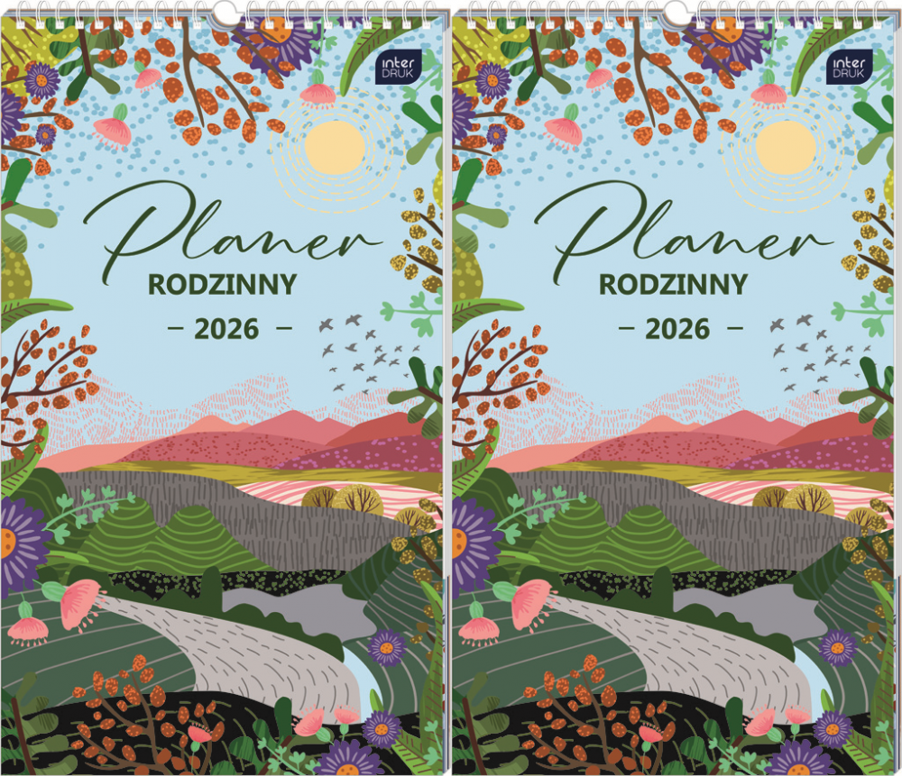 2x Kalendarz ścienny 2026, Interdruk, rodzinny, 25x43cm, miesięczny, Razem