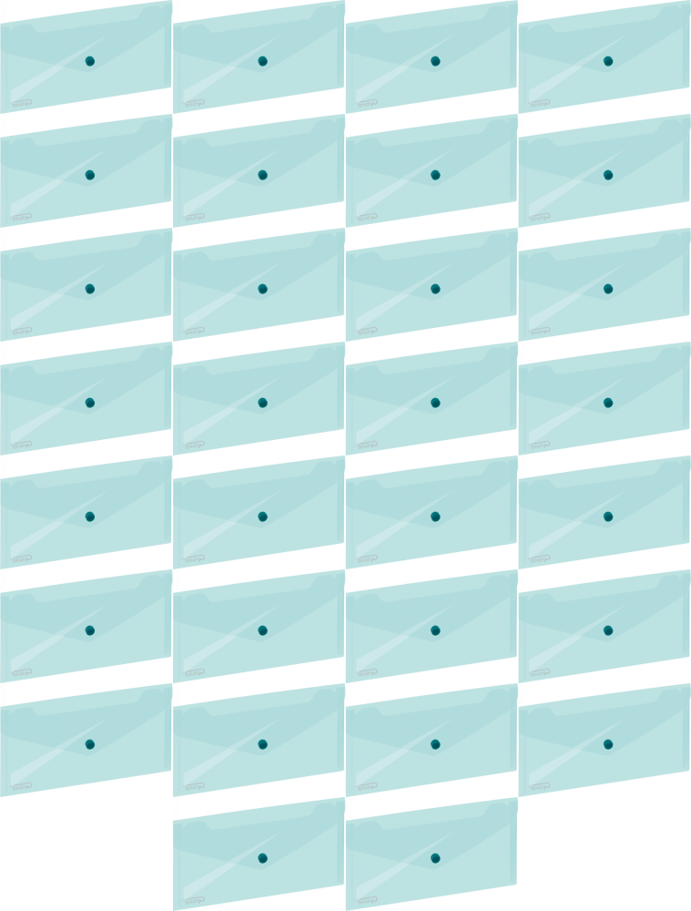 30x Teczka kopertowa Grand, DL, na zatrzask, zielony