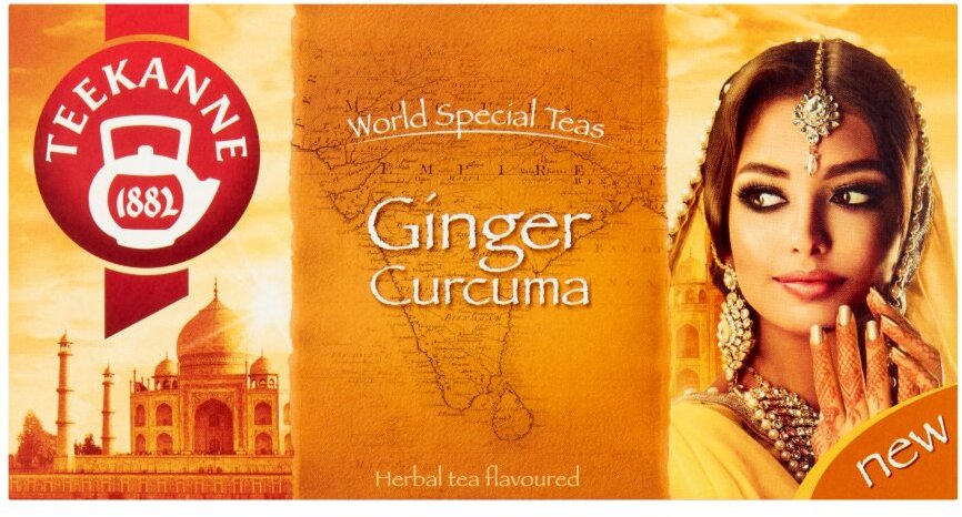 Herbata ziołowa w torebkach Teekanne Ginger Curcuma, imbir i kurkuma, 20 sztuk x 1.75g