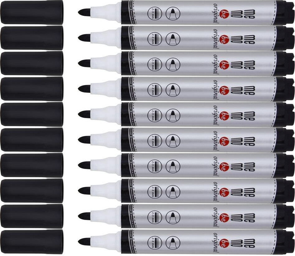 10x Marker suchościeralny MemoBe, okrągła, 2-3mm, czarny