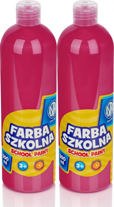 2x Farba plakatowa Astra, 500ml, różowy