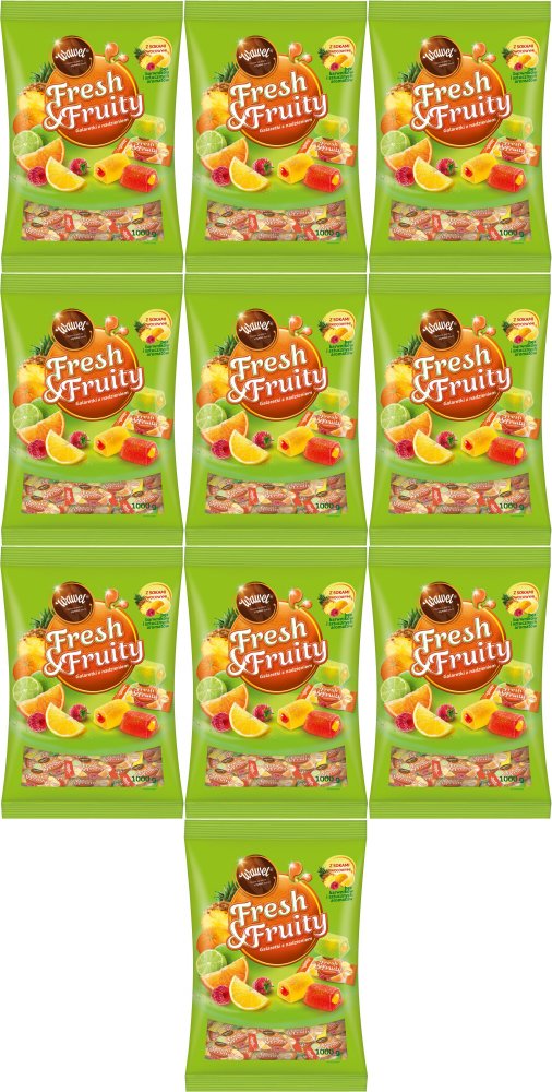 10x Galaretki Wawel Fresh&Fruity, mix owocowy, 1kg