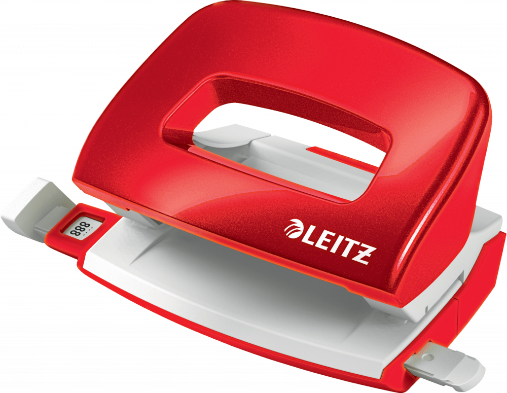 Dziurkacz mini Leitz NeXXt Wow, do 10 kartek, metaliczny czerwony