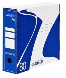 Pudło archiwizacyjne VauPe, do luźnych dokumentów, 80mm, niebieski