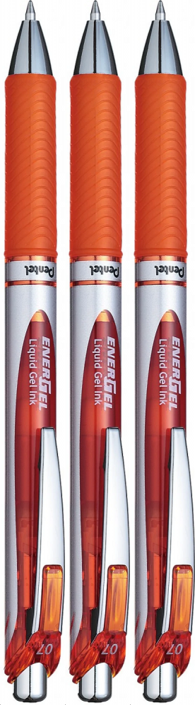 3x Pióro kulkowe automatyczne Pentel, EnerGel BL-77, 0.7mm, pomarańczowy