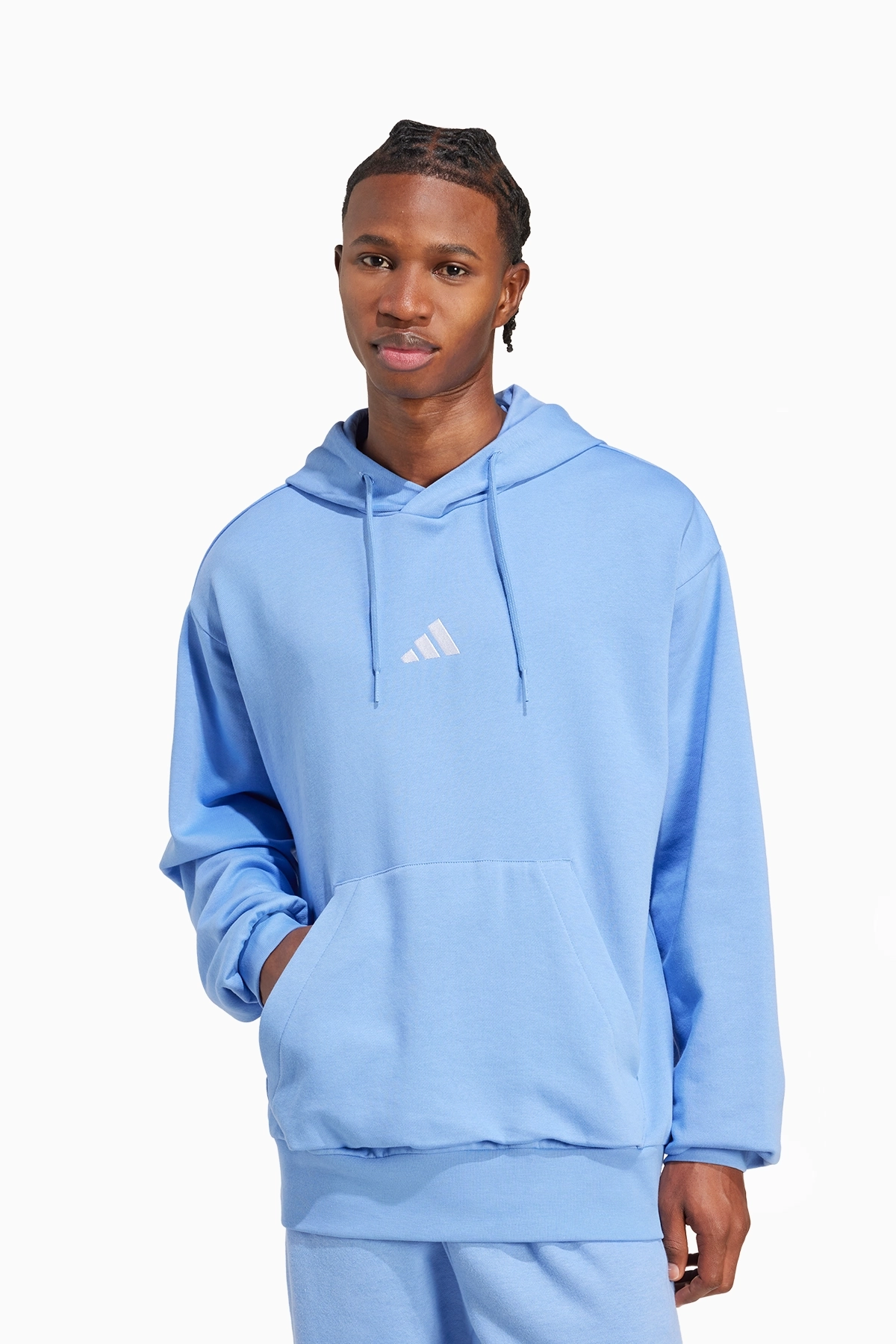 Bluza z kapturem adidas Essentials Feelcozy Fleece - Niebieski