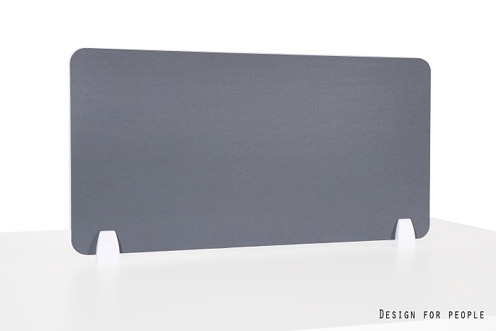 PRZEGRODA BIURKOWA 100X40 (Kolor obrzeża: biały, Kolor tkaniny: szara)