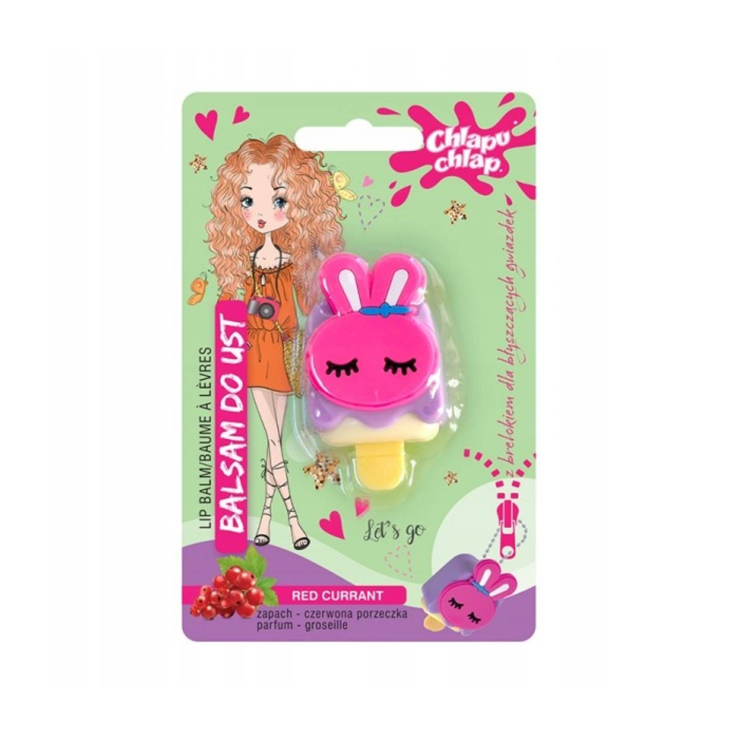 Chlapu chlap - balsam do ust, breloczek czerwona porzeczka, 1 sztuka