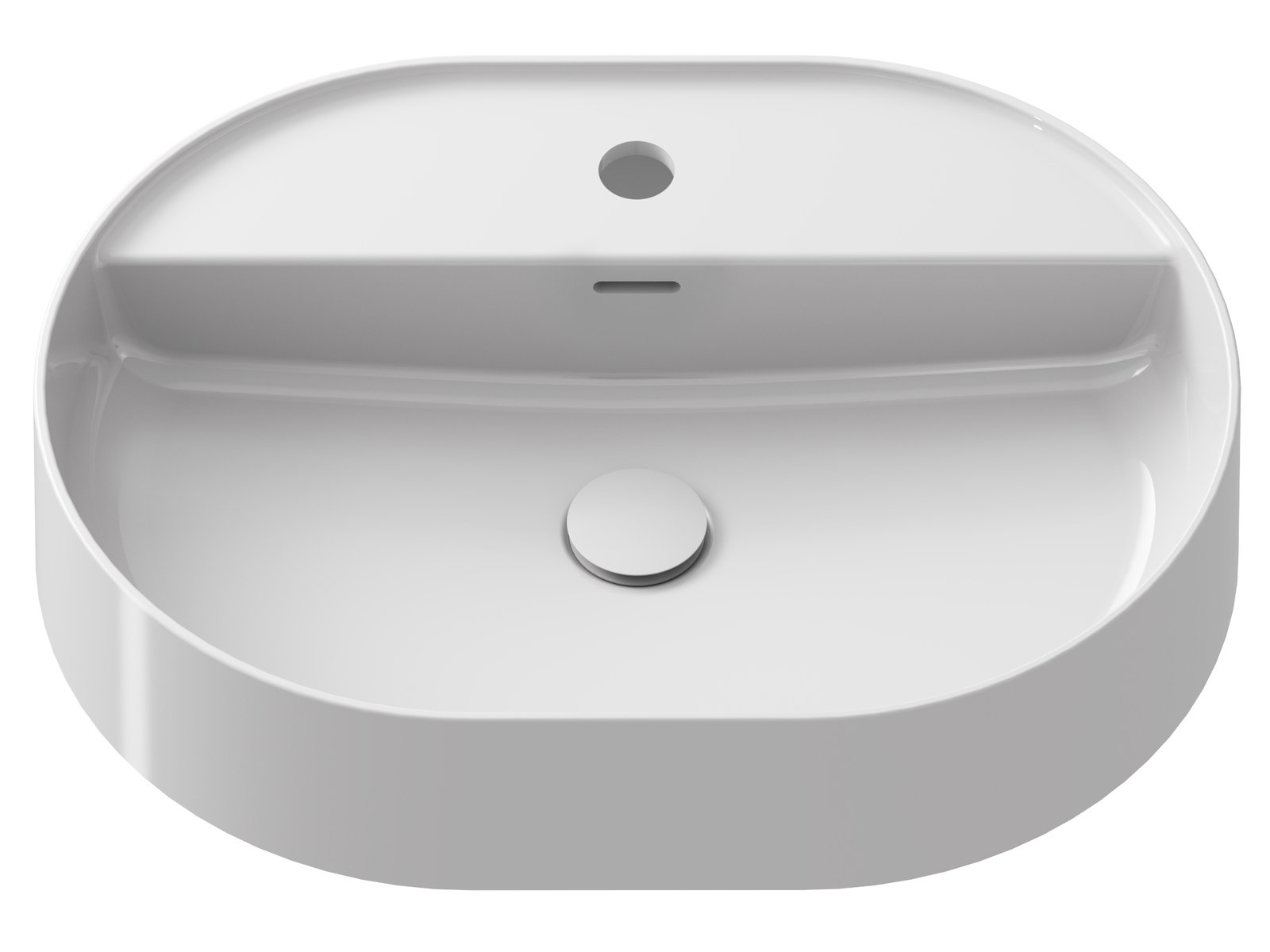 Ravak Ceramic O umywalka 55x40 cm owalna nablatowa biała XJX01155003