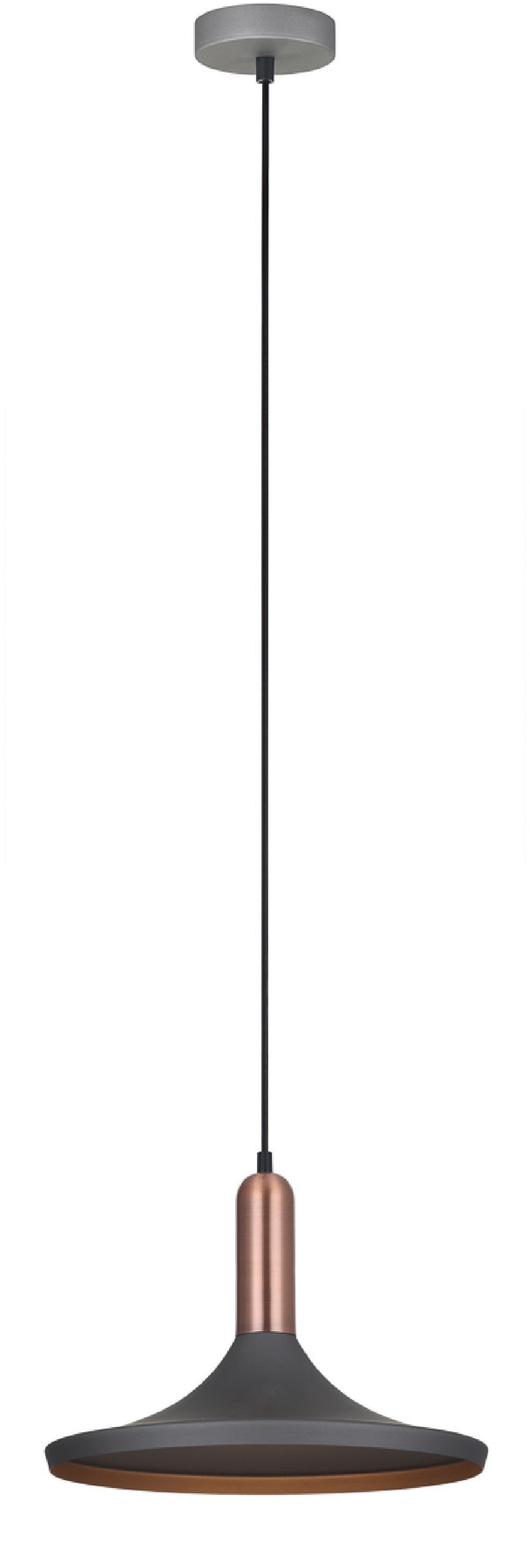 Italux Lusty lampa wisząca 1x60 W szary/popielaty MDM-3027/1 GR+RC