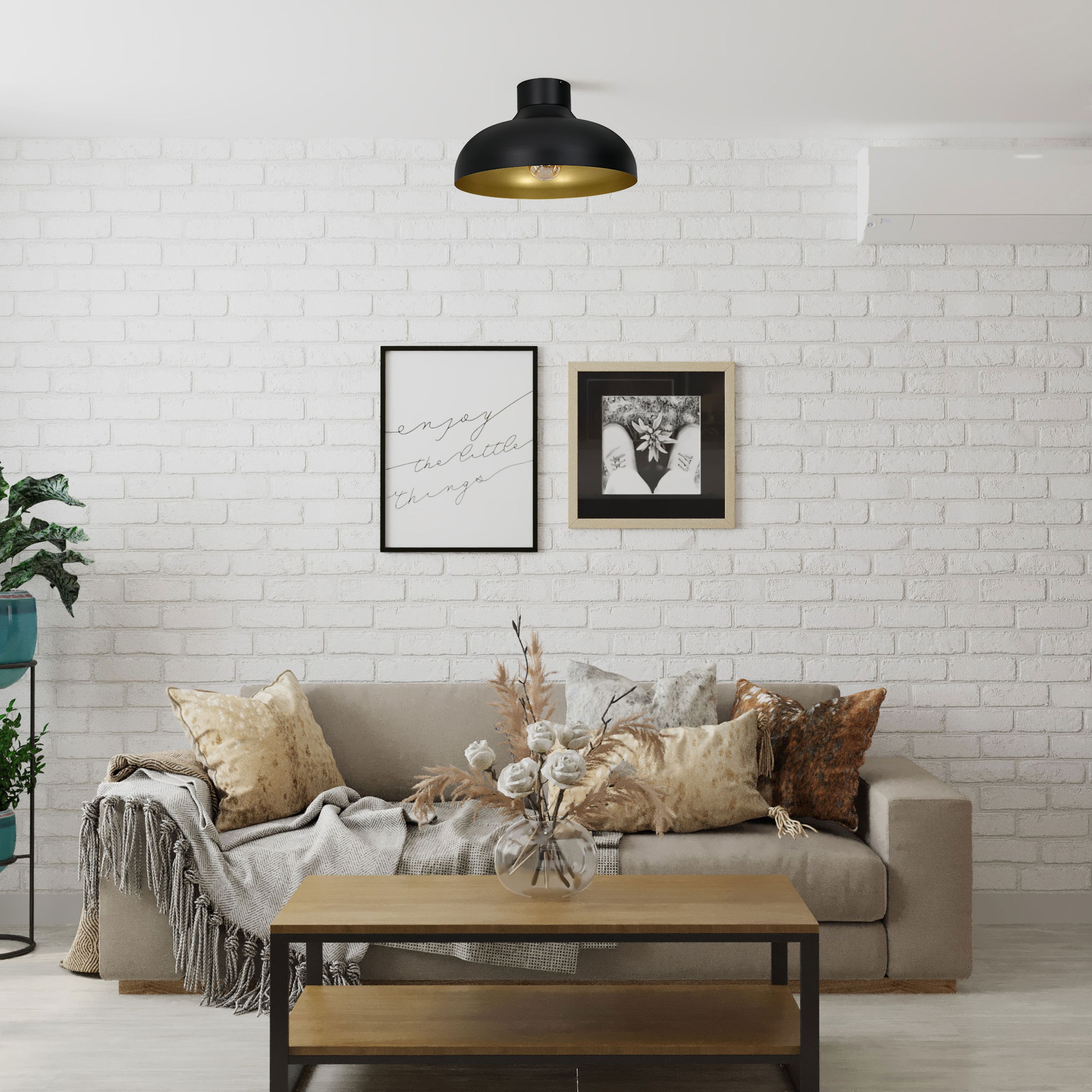 Luminex Basca lampa podsufitowa 1x60W czarny/złoty 1538