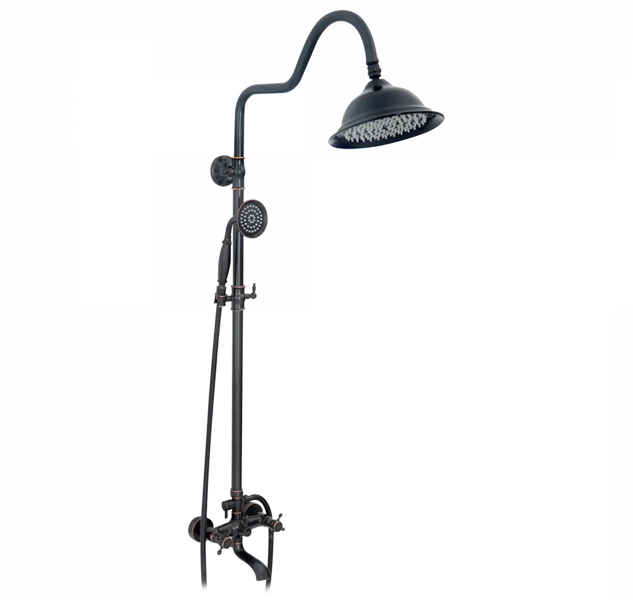 Rea Retro Old Black zestaw wannowo-prysznicowy ścienny z deszczownicą czarny REA-P2366