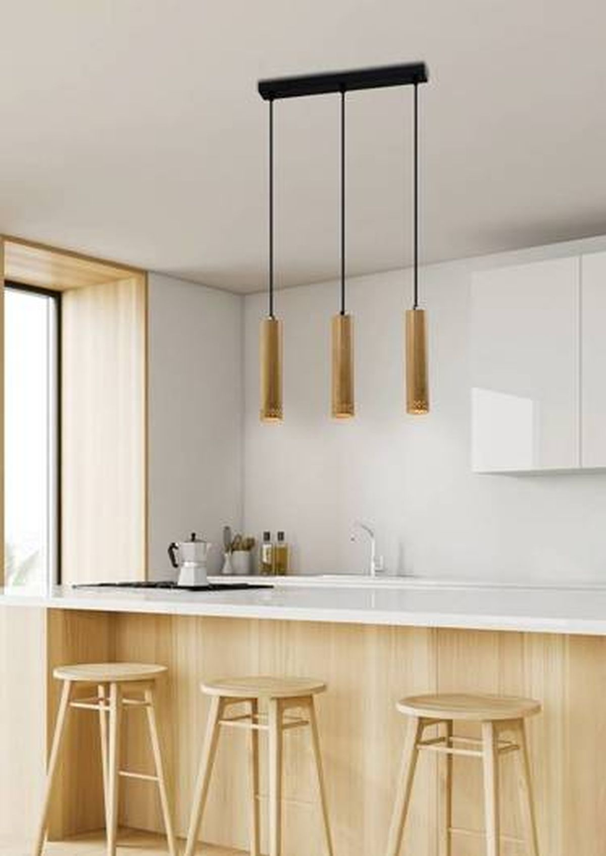 Candellux Tubo lampa wisząca 3x25W czarna/drewniana 33-79138