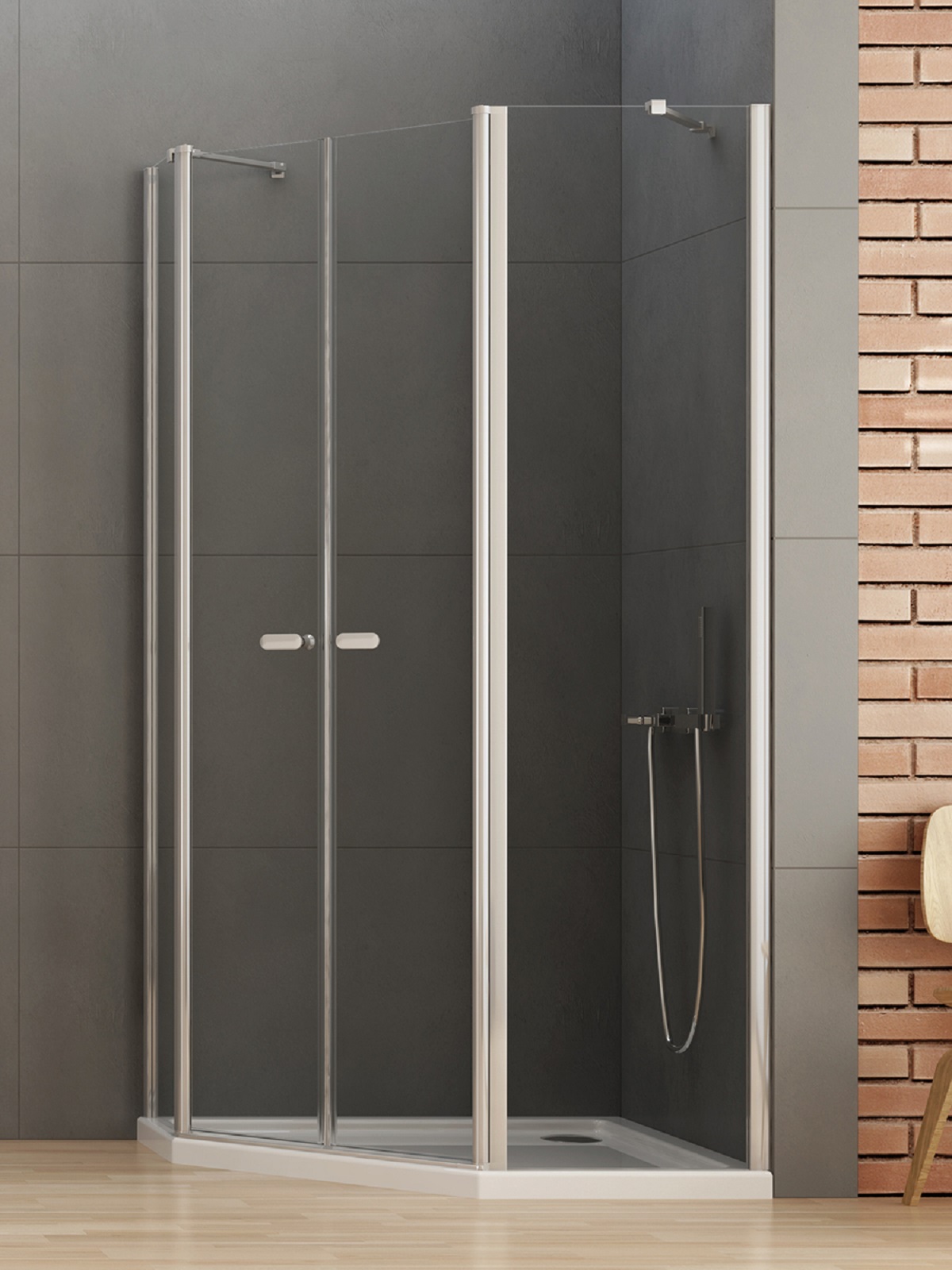 New Trendy New Soleo kabina prysznicowa 100x80 cm chrom połysk/szkło przezroczyste K-0611