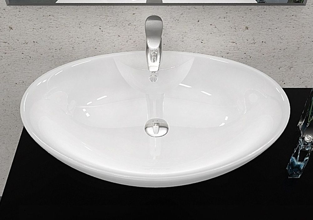 Rea Rosa-2 umywalka 58,5x38,4 cm owalna nablatowa biała REA-U0160