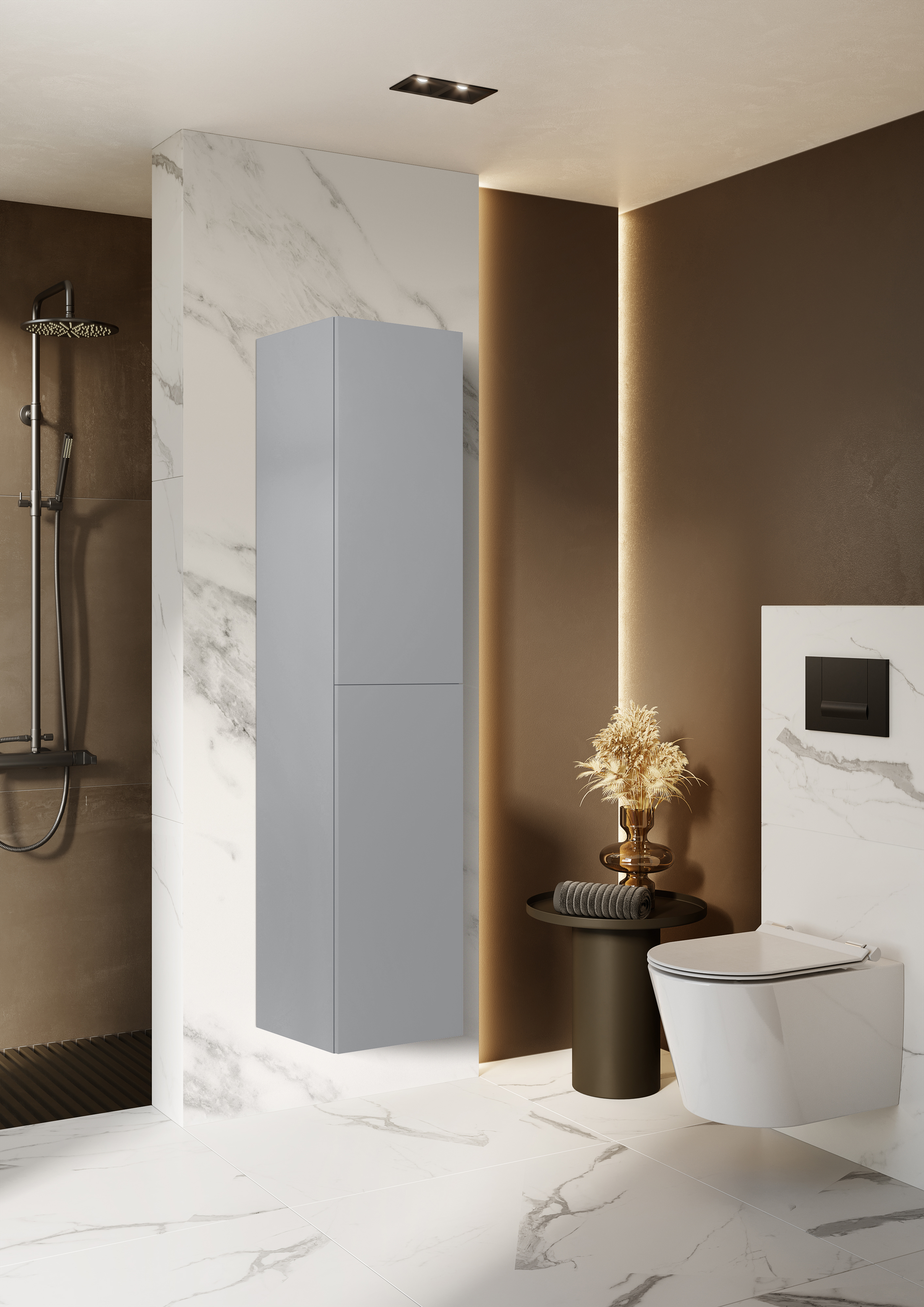 Elita For All szafka 40x35,2x180 cm boczna wisząca stone matt RE030400167040 - Wysyłka w 24h