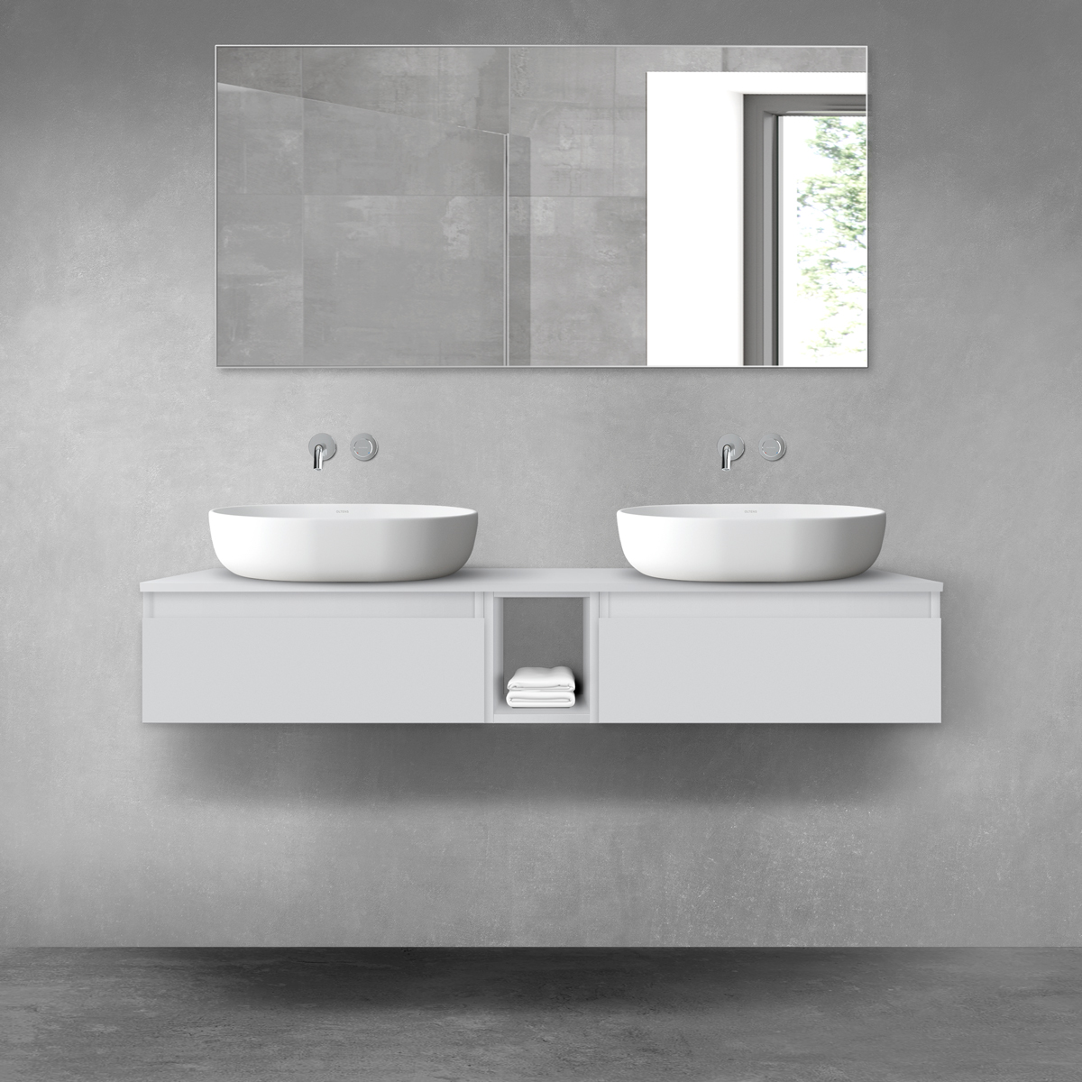 Oltens Vernal zestaw mebli łazienkowych 140 cm z blatem szary mat 68645700 - Wysyłka w 24h