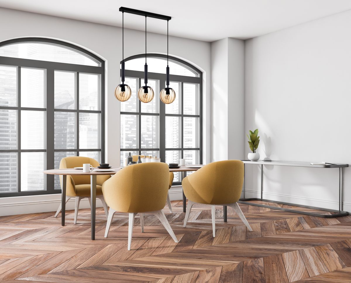 Italux Ravena lampa wisząca 3x10 W bursztynowa PND-2324-3L BK+AMB