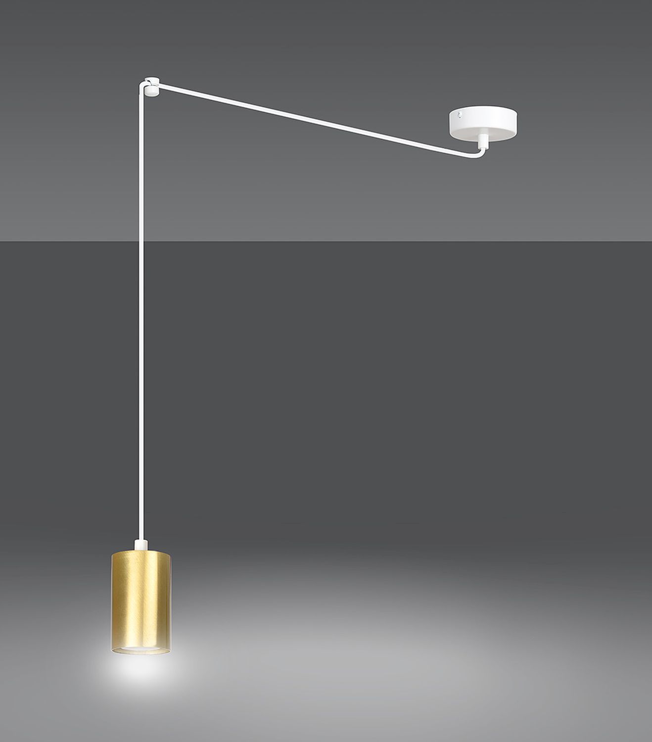 Emibig Traker lampa wisząca 1x8 W biała-złota 527/1