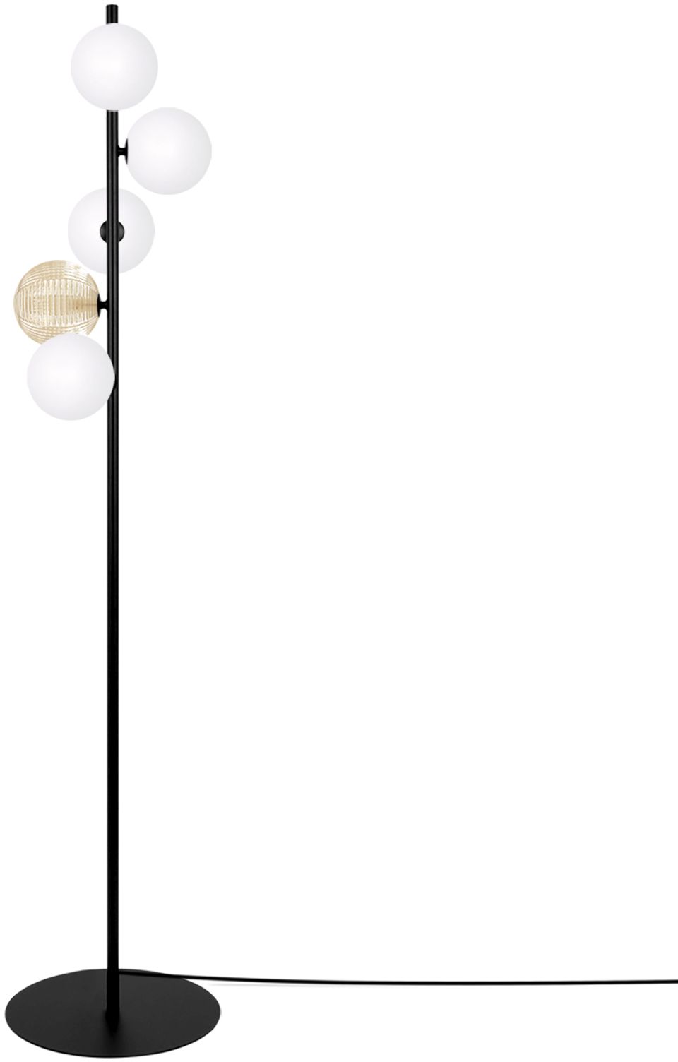 Kaja Saturno lampa stojąca 5x10 W biała-czarna-bursztynowa K-5696