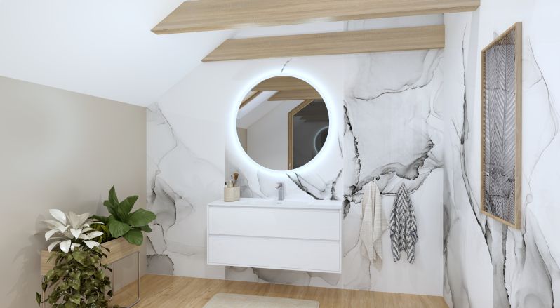 LaVita Minnesota umywalka 121x46,5 cm meblowa biały połysk - Wysyłka w 24h