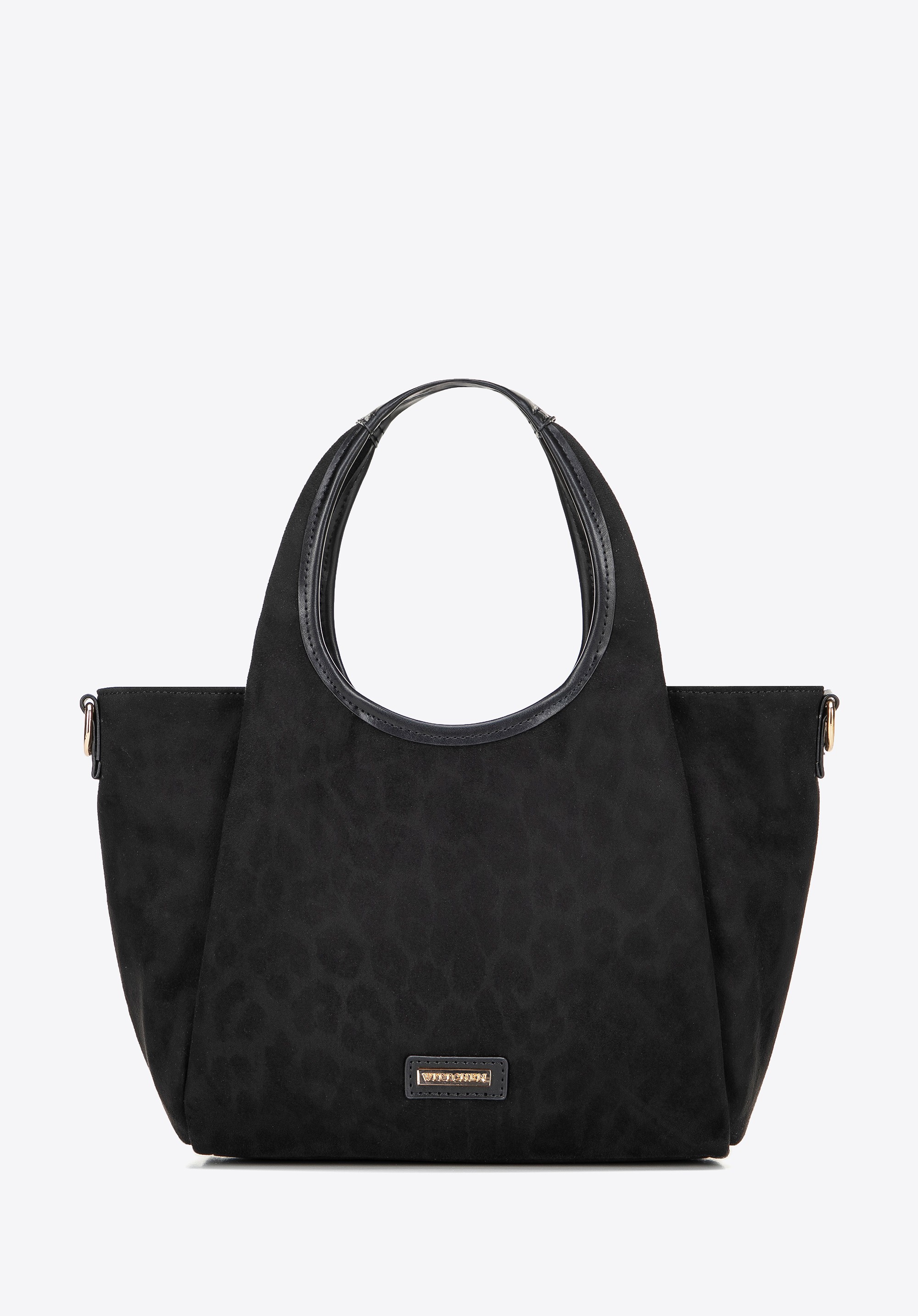 Kuferek damski w panterkę czarny