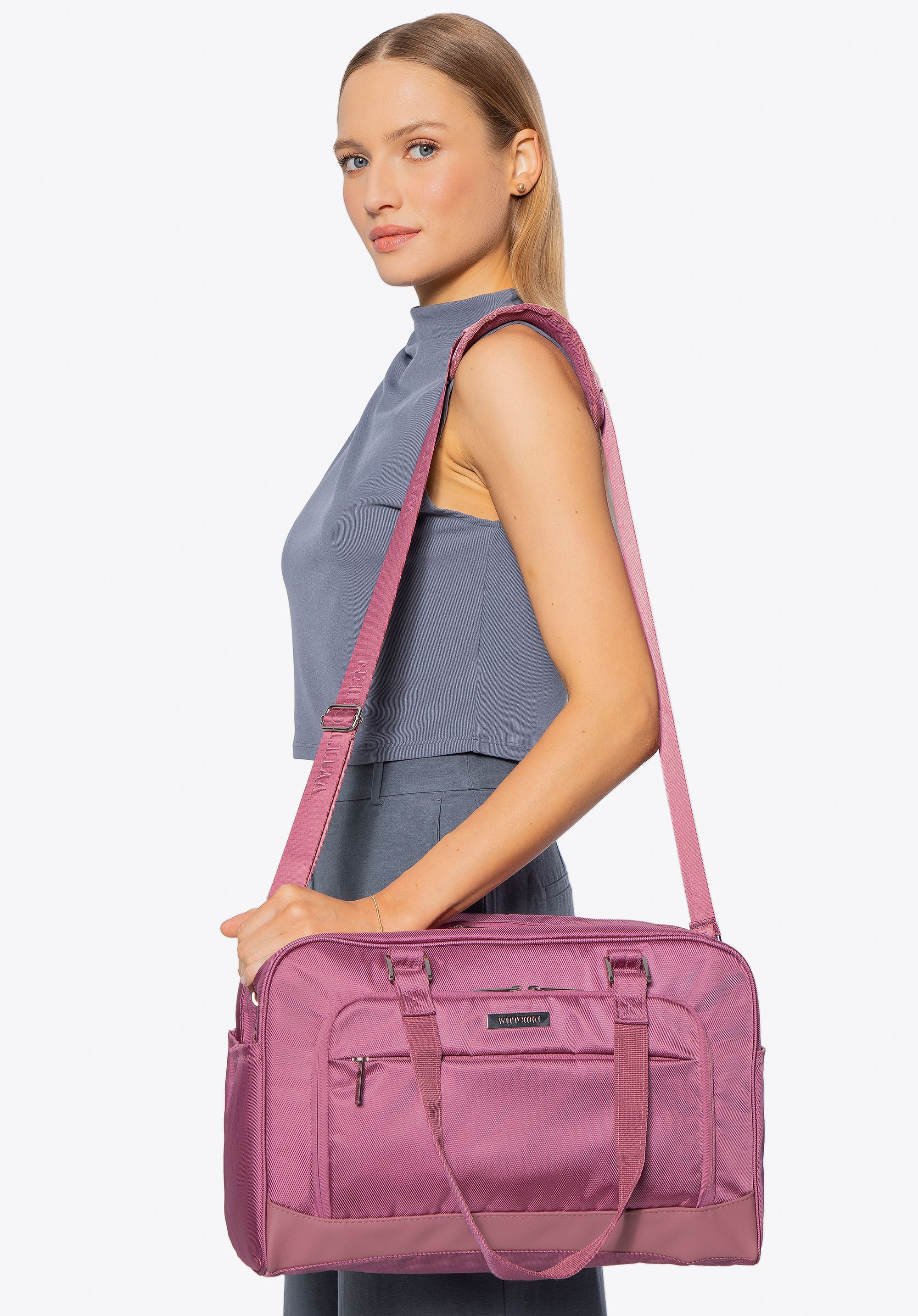 Podróżna torba wielofunkcyjna do samolotu różowa