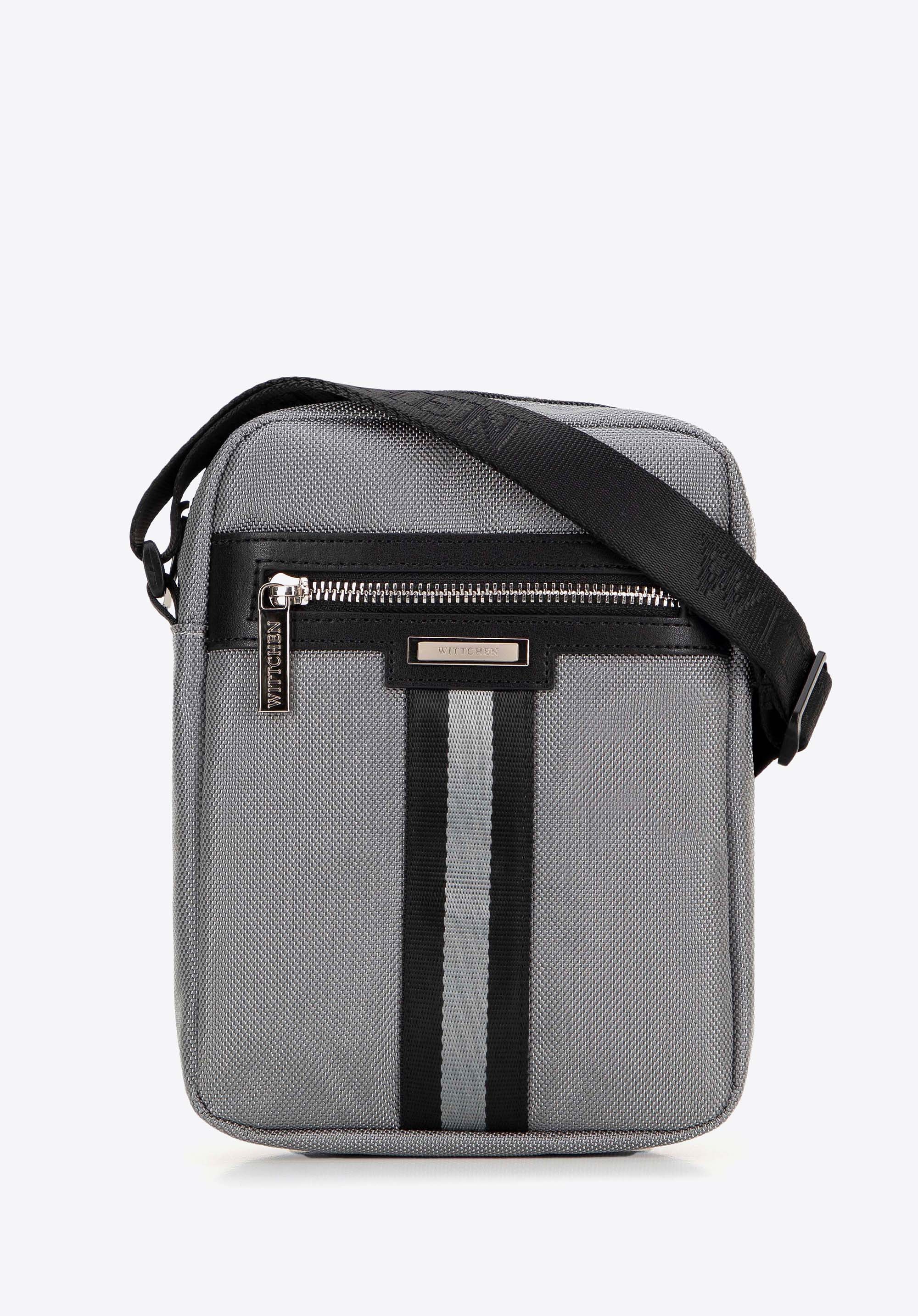 Męska listonoszka z dekoracyjną tasiemką szara