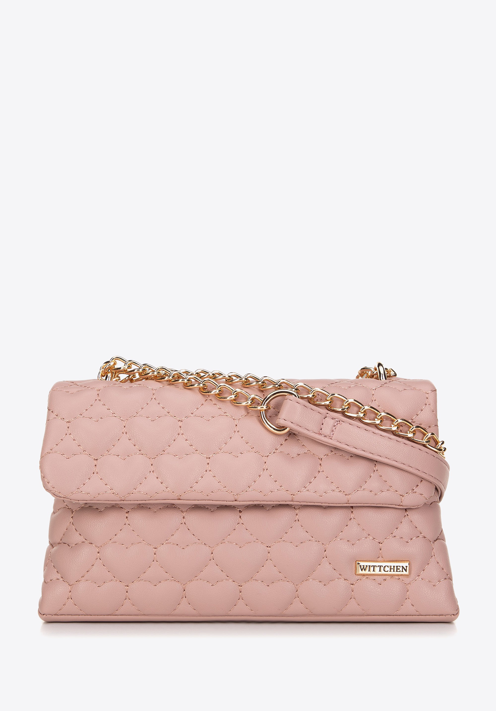 Damska minitorebka pikowana w serca różowa