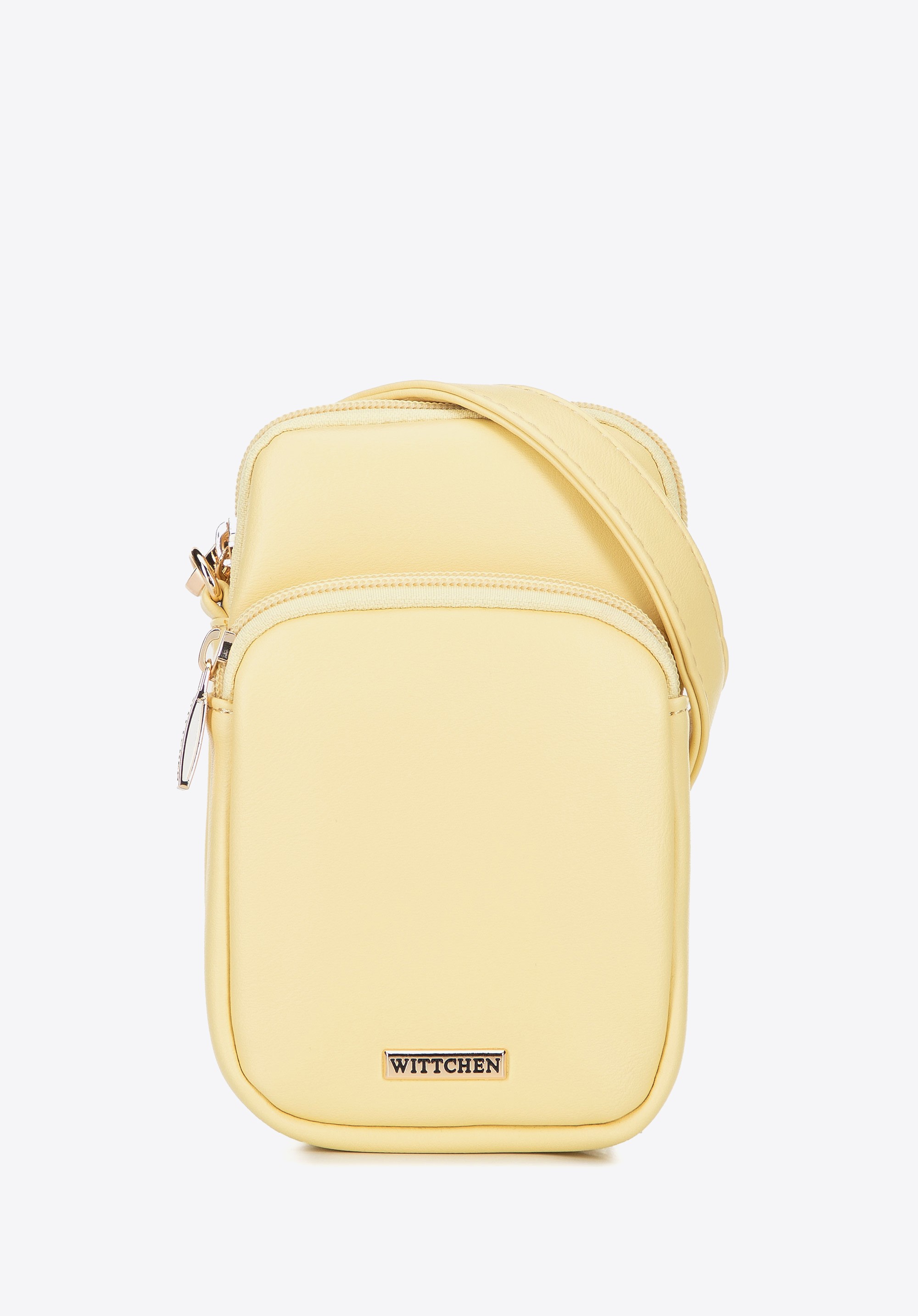 Damska listonoszka z imitacji skóry mini żółta