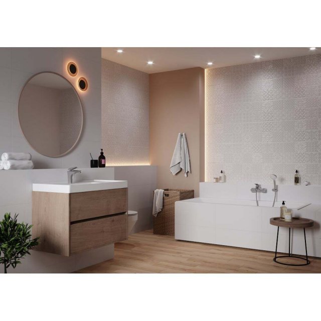 Płytka ścienna ALTERIO white patchwork structure satin 8mm 29,8x59,8