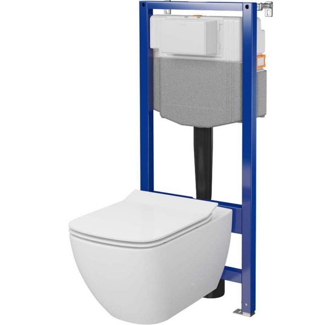 CERSANIT Zestaw podtynkowy AQUA PLUS pneumatyczny z miską VIRGO i des