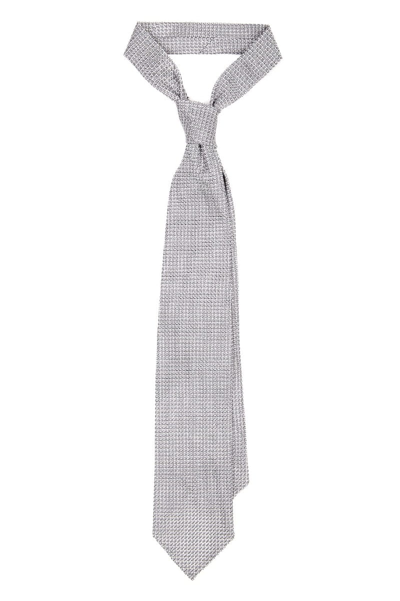 KRAWAT Z GRENADYNY SREBRNY GROSSA