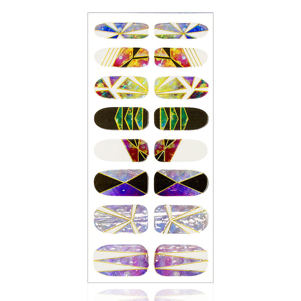 Naklejki nail patch minx kształty 16szt ls d019