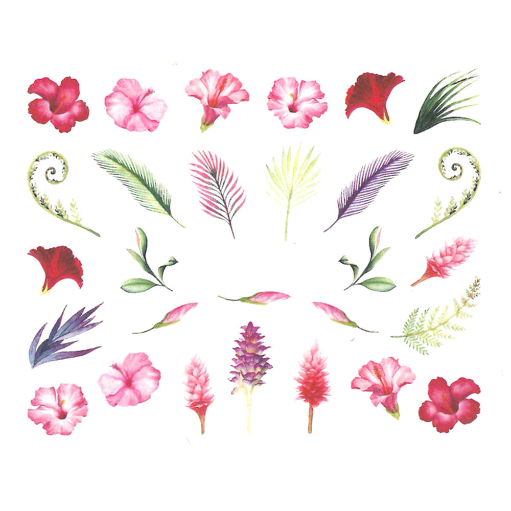 Naklejki wodne do paznokci kwiaty STZ-833