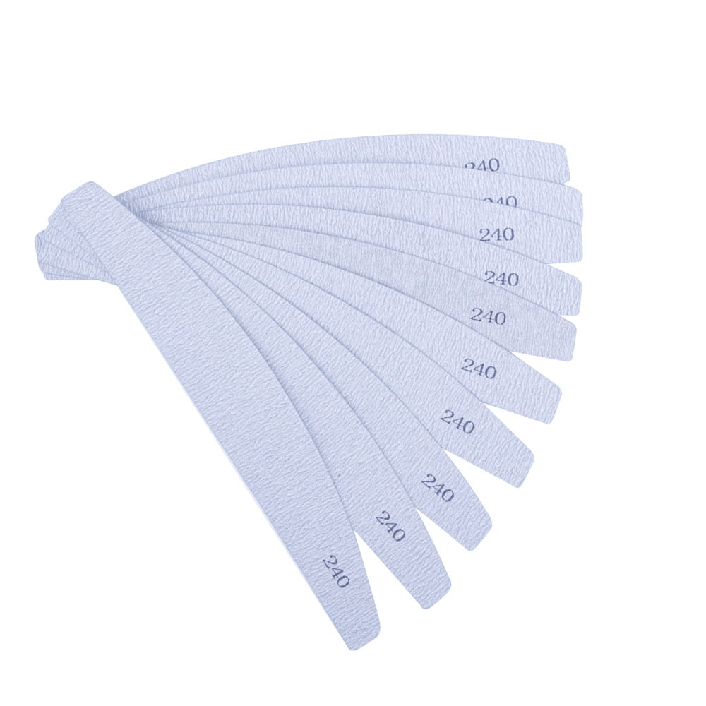 Nakładki ścierne zamienne do pilnika metalowego łódka półksiężyc (kolor zebra) gradacja 240 10 szt