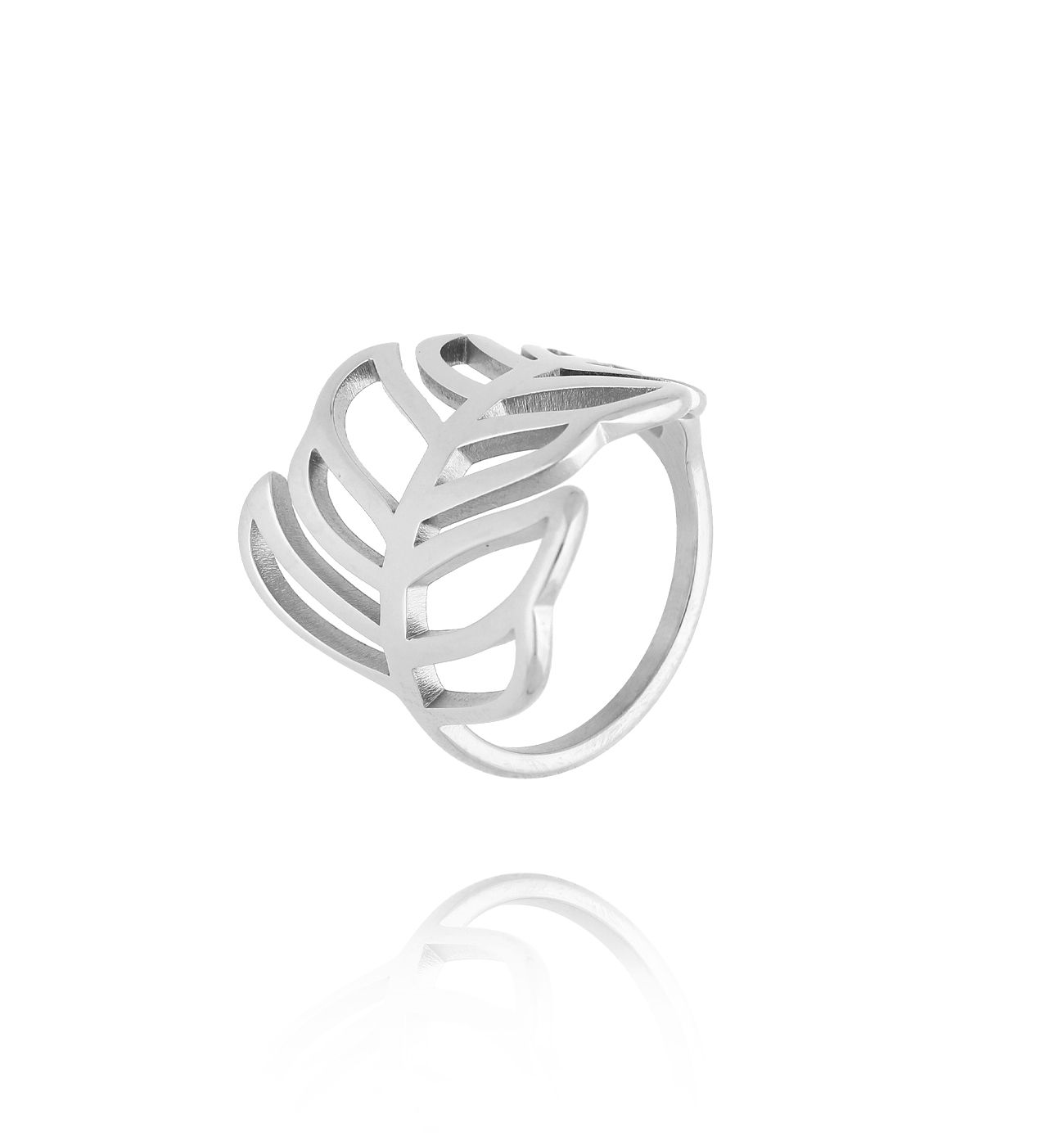 Pierścionek srebrny z listkami - By Dziubeka