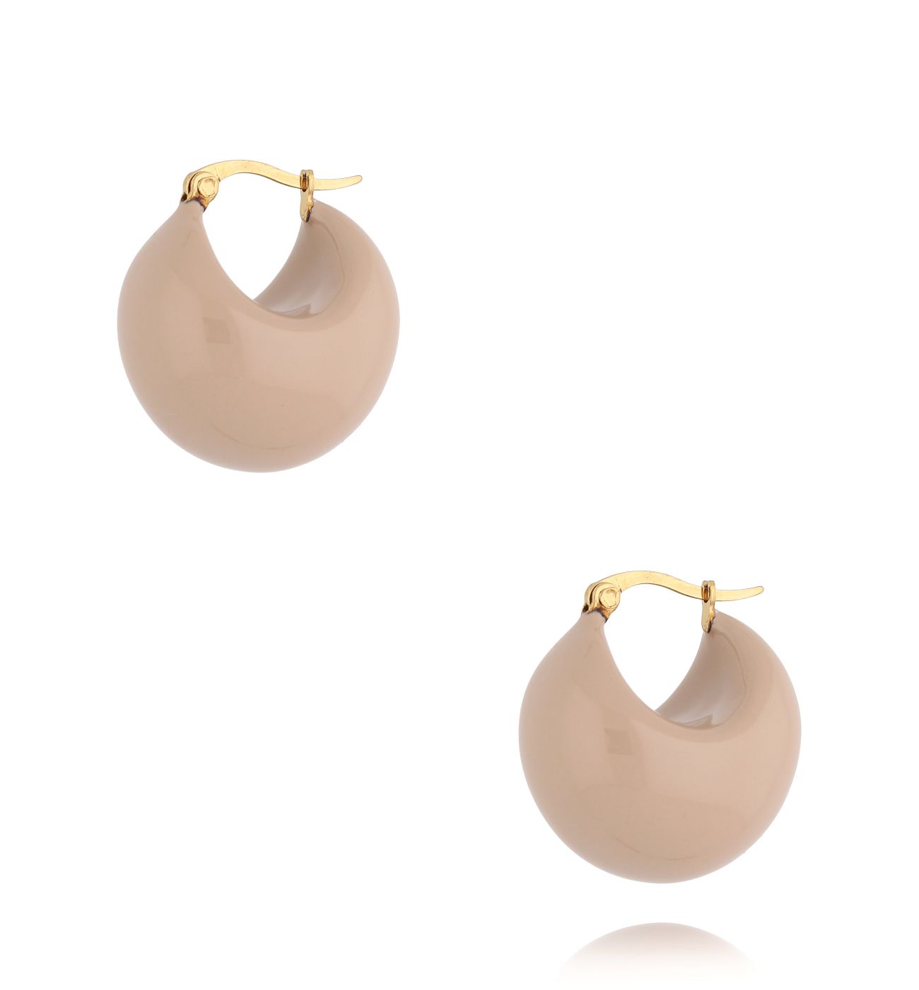 Kolczyki beżowe dmuchane małe Soufflé KSA1511