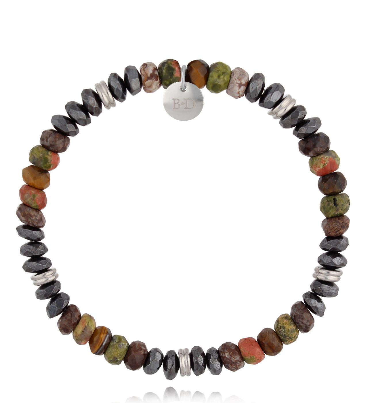 Bransoletka z hematytami i jaspisami Eindridi 89 - By Dziubeka