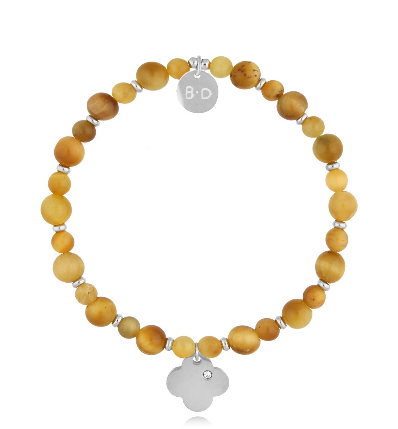 Bransoletka żółta z koniczynką Sariah - By Dziubeka