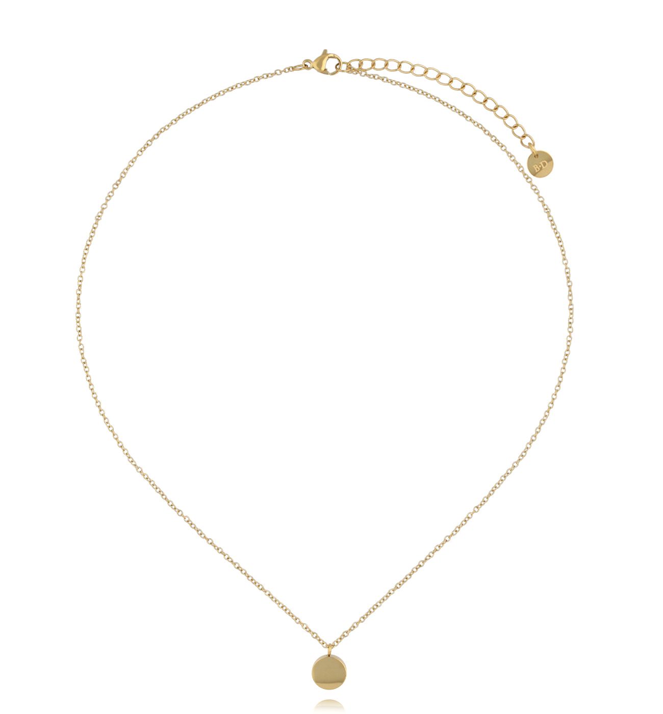 Naszyjnik z okrągłą zawieszką złoty - By Dziubeka