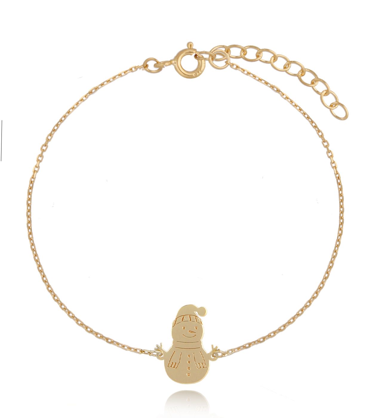 Bransoletka pozłacana z bałwankiem Cute Snowman - By Dziubeka