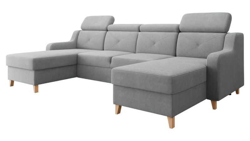 Narożnik MIRJAN 24 z funkcją spania Marbella U jasny szary 1 szt.