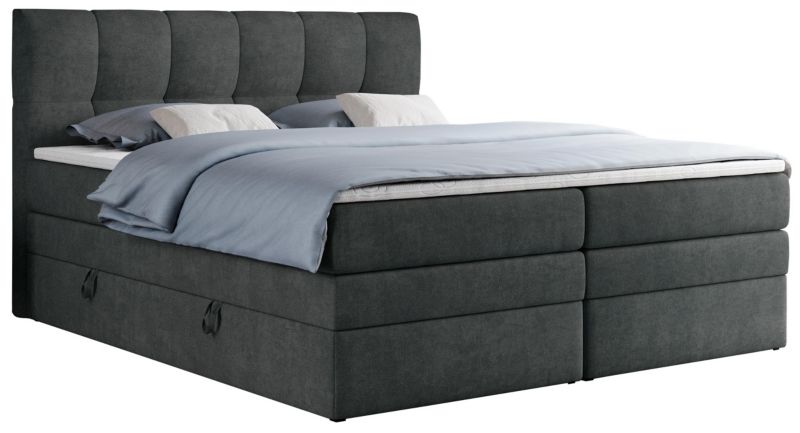 Łóżko kontynentalne MKS Meble ALVIN KING 200x200 H4 Ciemnoszary struktura 1szt.